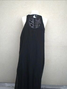 Black Maxi Dress with Lace Back